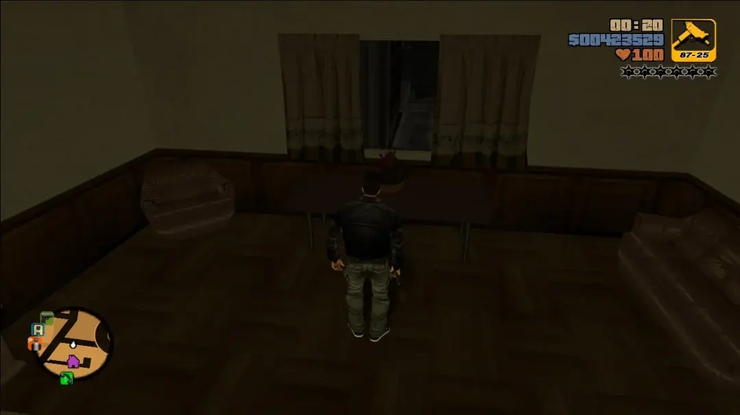 Kryjówka Claude'a w GTA 3 — mieszkanie z dyskietką do zapisu gry
