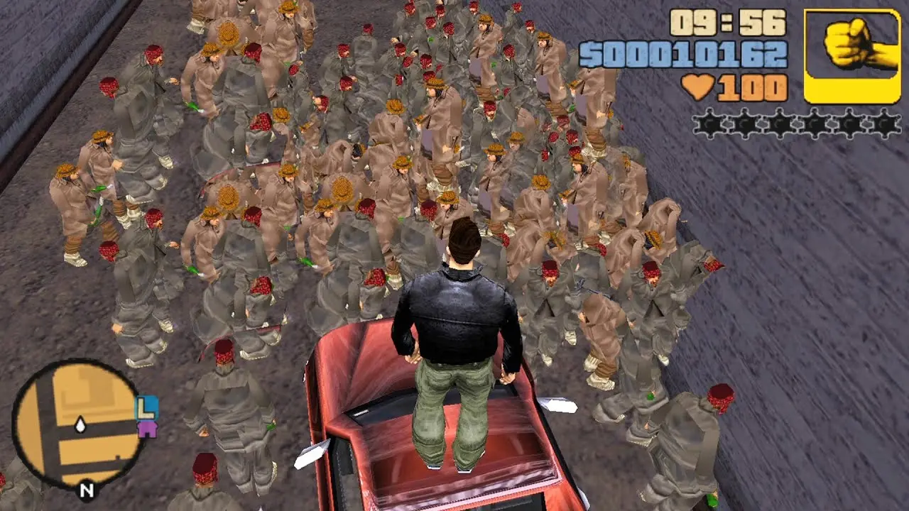 Glitch w GTA 3 — przykład jednego z najbardziej znanych bugów w grze