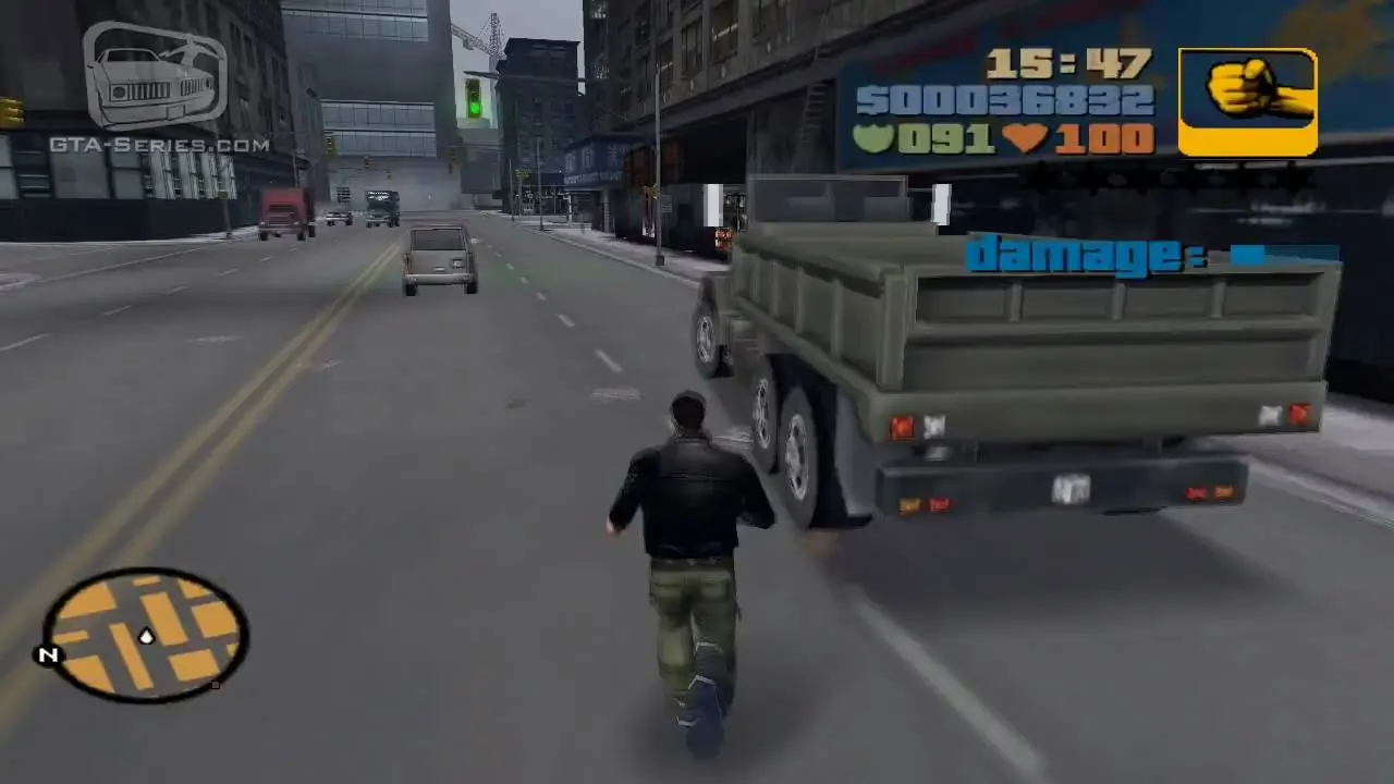 Ulica Liberty City w GTA 3 — kadr z gry