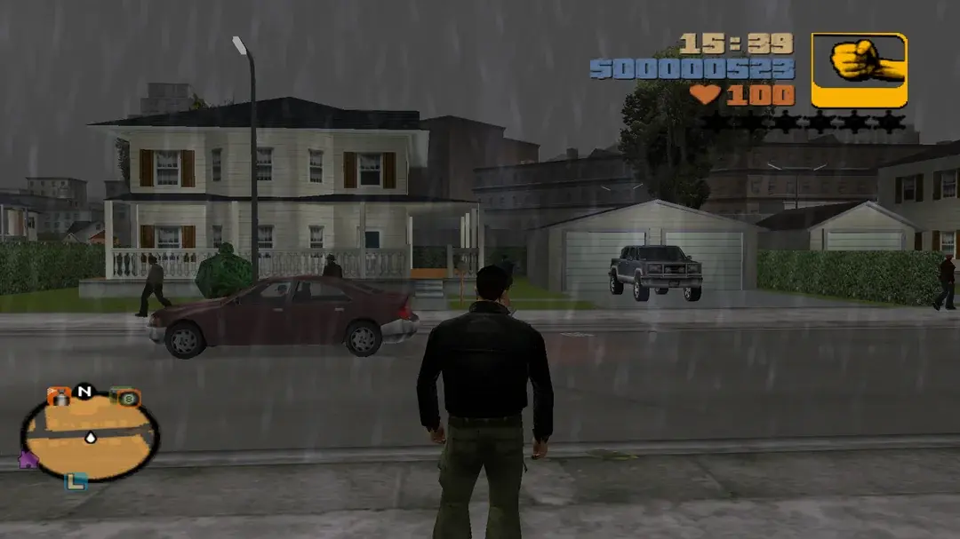 Mokra noc w Liberty City — Claude wraca do kryjówki w deszczu (GTA 3)