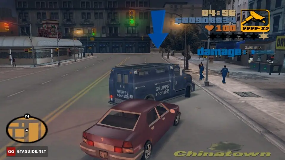 Auta nocą na ulicy Liberty City — sportowe samochody w GTA 3